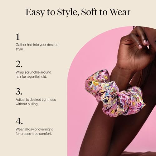 Lisa Frank x Kitsch Pillow Satin Scrunchies for Women - 2pcs - color: Lisa Frank