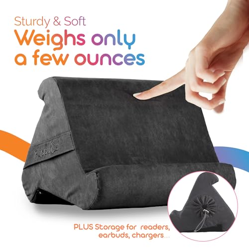 Flippy Original Tablet Pillow Stand & iPad Holder, Gift for Book Lovers & Readers, Multi-Angle Stand with Storage for Lap, Desk & Bed, Compatible with Kindle, Fire, iPad & Samsung, Smokey - color: Smokey 4.0