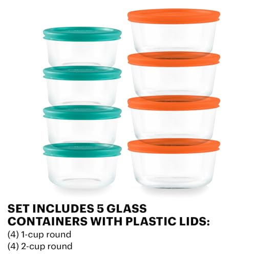Pyrex Simply Store (8-Pack) Small Glass Food Storage Containers Set - size: 8 Pack (Small)