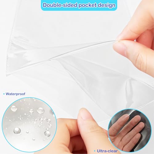 30 Pack 5x7 Card Sleeves Binder Sheets, 6/3 Ring A5 Binder Inserts, Ultra-Clear Double Sided 1 Pocket, Top Loading, Clear Plastic Sleeves for Photocard - size: 5" x 7"（1 Pocket）