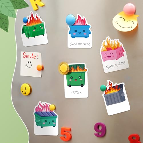 Yinder 24 Pads Fun Sticky Notes Kawaii Dumpster Fire Memo Pad Bulk - color: Multicolor, size: Dumpster