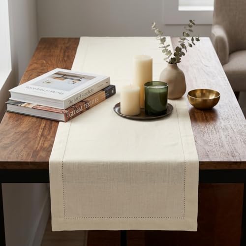 Urban Villa Table Runner Cotton Heavier Quality 14x72 Ivory - color: Ivory, size: 14" x 72"