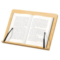 Bamboo Book Stand, Adjustable Reading Holder with Page Clips, Portable Lightweight Desk Stand for Textbooks, Cookbooks (Large)