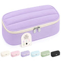 Sooez Cute Pencil Case, Soft Puffers Pencil Pouch, Large Pen Pencil Bag - color: Purple