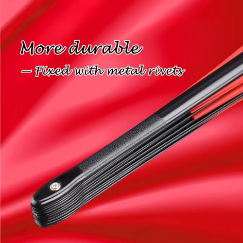 2 Pack Large Folding Hand Fan, red Chinese Kung Fu Tai Chi Fan Nylon-Cloth Fan for Men and Women Performance, Dance, Decorations, Festival, Gift (Folding Fan red 2p) - color: Red