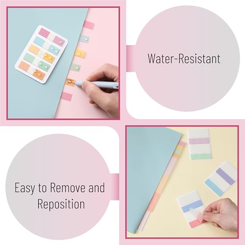 Mr. Pen- Sticky Index Tabs, 500 pcs, 21 Sets, Pastel - color: Pastel