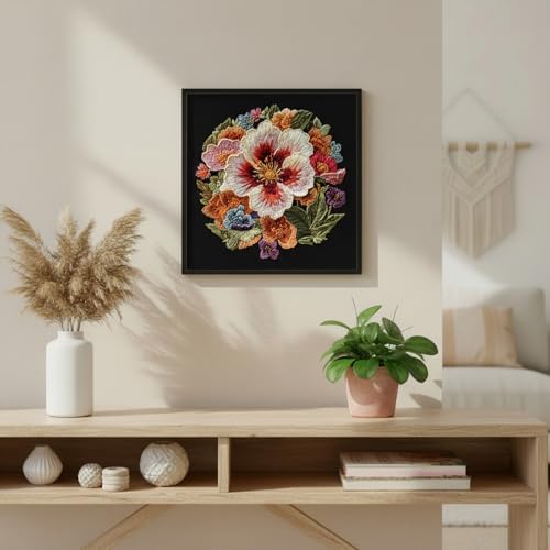 ARTopet Embroidery Kit for Beginners Cross Stitch Kits Needlepoint Set Colorful Flowers Patterns Embroidery Thread Kit for Craft Lover Hand Stitch with Hoop Threads Fabric-Flowers01 - color: Flowers01