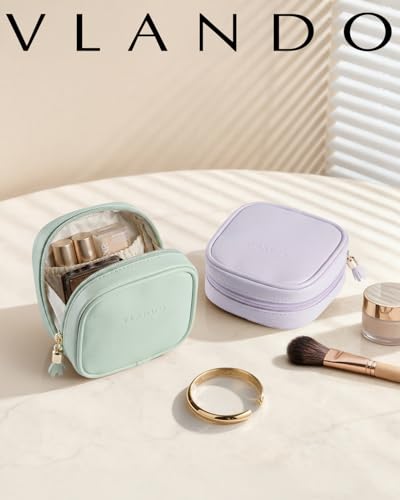 VLANDO Makeup Bag for Purse,Toiletry Pouch with Inner Pockets,Light Purple - color: Mini-Mist Purple