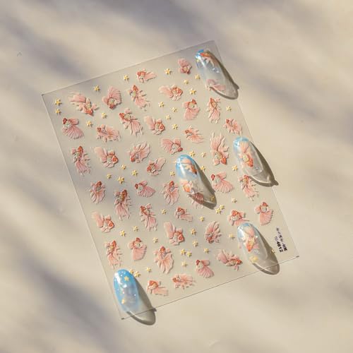 5D Embossed Under The Sea Stickers for Nail Art Jelly Fish Self-Adhesive Nail Art Decals for Women Nail Supplies Art Design Stickers (to4812) - style: to4812