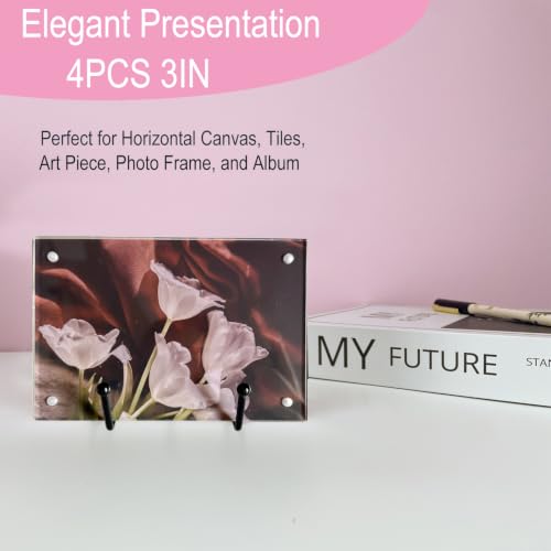 4PCS Iron Plate Stands for Display 3 Inch, Metal Frame Holders for Picture - size: 4PCS 3IN