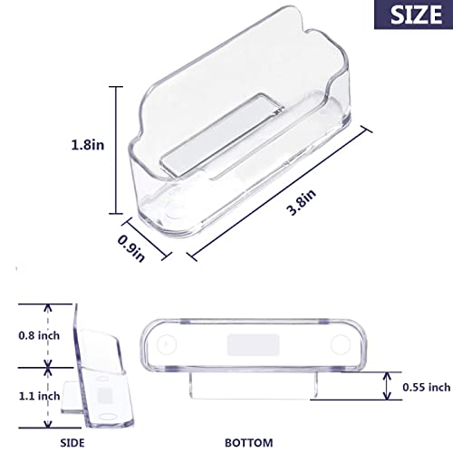 Vrupin Business Card Holder for Desk - 4 Pack Acrylic Business Card Holder , Fits 30-50 Business Cards Display Business Card Stand Desktop Business Card Holders for Exhibition