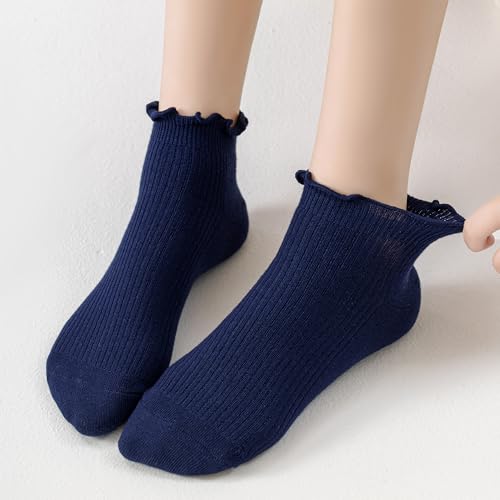 Mcool Mary Womens Ankle Ruffle Socks 6 Pack - color: Navy Blue, size: 5-9