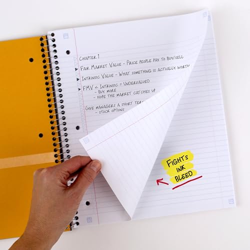Five Star Spiral Notebook + Study App, 5 Subject, College Ruled Paper, 8-1/2" x 11", 200 Sheets, Fights Ink Bleed, Water Resistant Cover, Fire Red (72077), (Pack of 6) - color: Red, size: 1 Count (Pack of 6)