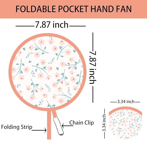 4 Pcs 4 Pink Floral Painting Folding Hand Fans, Compact Purse Fans for Women, Stowable Handheld Fan for Concert, Travel, Indoor & Outdoor Activities （Sakura pink） - style: Sakura Pink