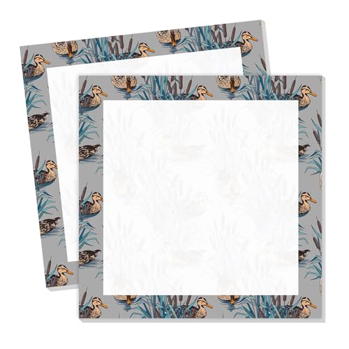 Cute Sticky Notes 3 x 3 in, 2 Pack Self Stick Note Pads with Fun Patterns, Strong Adhesive Memo Pads for Office School Home, 80 Sheets per Pad Cute Ducks - color: Cute Ducks
