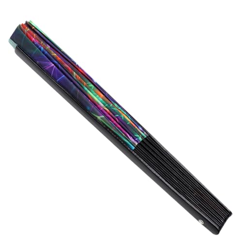 Bamboo Large Folding Fan, Rave Hand Fan Nylon-Cloth Kungfu Clack Folding Hand Fan for Dance, Concert, Party, Home Decoration(Type D) - color: Type D