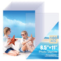8.5x11 Soft Photo Sleeves (100 Pack) – Top Loading Clear Paper Sleeves Protector, Acid-Free No Holes Plastic Paper Sleeve, Sheet Protectors for Art Prints, Pictures, Photos, Comic, Framing Mat Mattes - color: 8.5x11"
