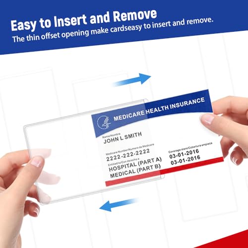 20 Pack Medicare Card Protector Sleeves for Wallets and ID Cards