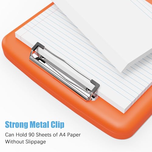 Hongri Clipboard with Storage with Pencil Case, 8.5 x 11 Storage Clip Board - color: Orange