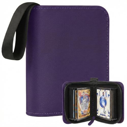1 Pocket Card Binder–Collectible Trading Card Album, Single Card Holder with 20 Pages, Holds 40 Cards, Side-Loading Mini Binder for TCG, MTG, Sports, Baseball, Football, Small Sports Card Book,Purple - color: Purple