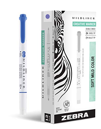 Zebra Pen MILDLINER No Bleed Highlighter, Lavender Color, Dual Tip, 12-Pack - color: Lavender