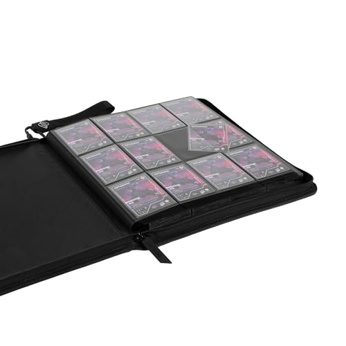 ZipBinder480, Premium 12 Pocket Trading Card Collector's Binder with 480 Slots, Side-Loading Sheets, and All-Around Zipper, Black - size: 480 Cards