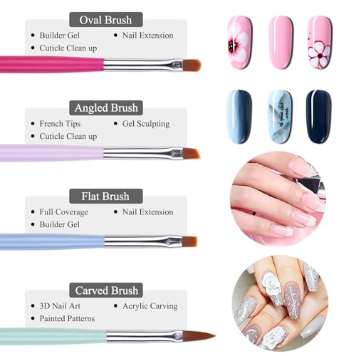 11pcs Nail Art Brushes Colorful Nail Art Liner Brushes Dotting Tools