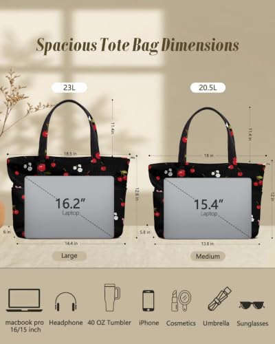 Miss Adola Large Aesthetic Corduroy Tote Bag for Women - color: Cherrybow, size: Large