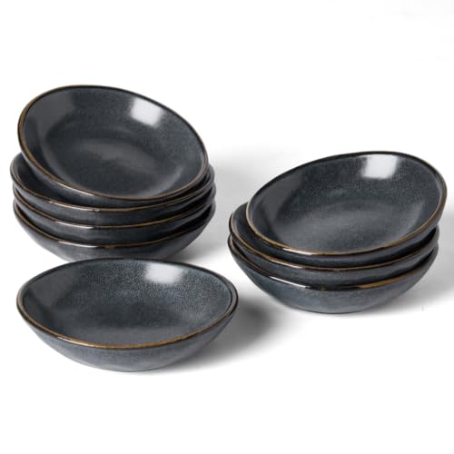famiware Ceramic Soy Sauce Dish, 2.1oz Dipping Bowl Set of 8, Matte Black - color: Matte Black, size: 8pcs