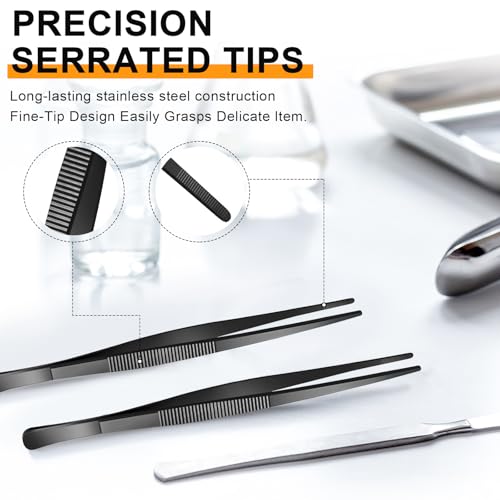 Yaomiao 4 Packs 10 Inch Cooking Tweezers Bar Kitchen Tongs, Black - color: Black, size: 10 Inch