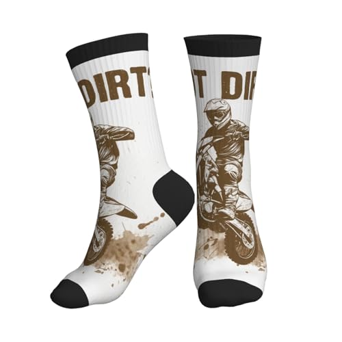 Crew Athletic Socks Funny Crazy Casual Sports Novelty Dress Socks for Women Men Running Hiking - color: Got Dirt Bike Motorcross Racing