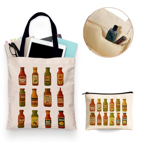 Aesthetic Canvas Tote Bag for Women – Minimalist Open-Top Design, Perfect for Books, Daily Errands and Gifting. - color: Sauce Collection