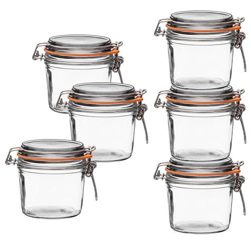 Le Parfait Super Terrine 350ml (12oz) Glass Canning Jar, Wire Bail Lid, 6PK - color: 350ml (Set/6)
