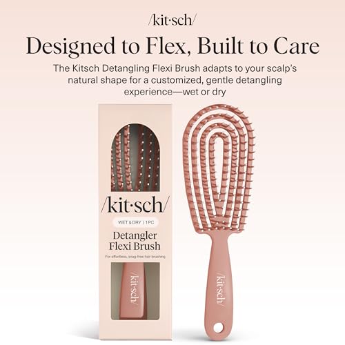 Kitsch Flexi Flow Detangler Brush, Hair Brushes For Women - Terracotta - color: Terracotta, size: 1 pc