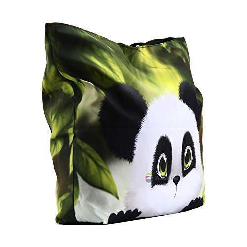 Beach Tote Bags Travel Shopping Bag With Zippered for Women - color: Panda
