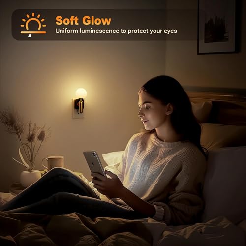 JandCase Night Light Plug in, Night Lights Plug into Wall - color: Gold, size: 2 Pack