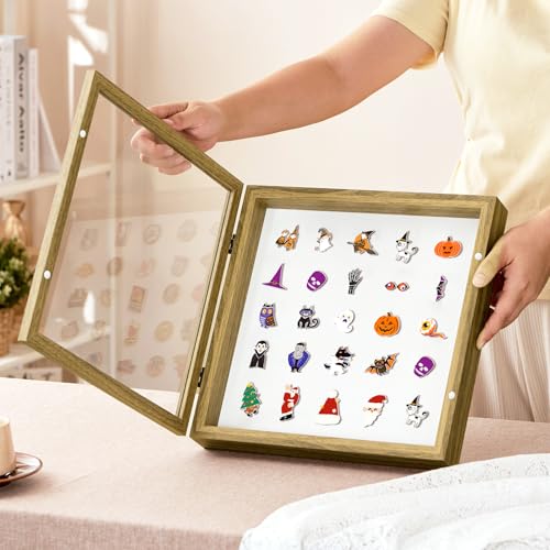 11x11 Brown Deep Shadow Box Picture Frame with HD Clear Glass - color: Brown, size: 11x11