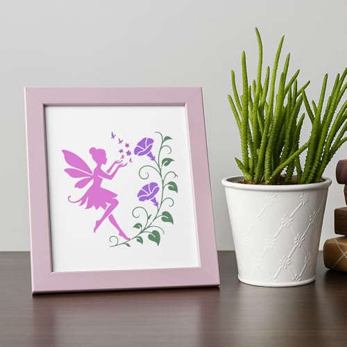 12Pcs Fairy Stencil PET Painting Templates Elves Inlay Border Stencils for Furniture Reusable DIY Craft for Wall Wood Fabric Canvas Paper Decor - color: fairy