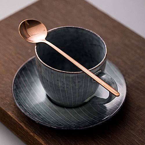 10 Pack Espresso spoons 18/10 Stainless Steel Teaspoons Set for Coffee Sugar Dessert Cake Ice Cream Soup Antipasto Cappuccino, 5.3 Inch Rose Gold - size: Rose Gold-10 Pack