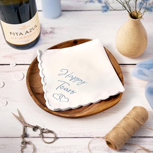 Happy Tears Wedding Handkerchief Something Blue Gift for Bride - color: Happy Tears X 6 (Clear)