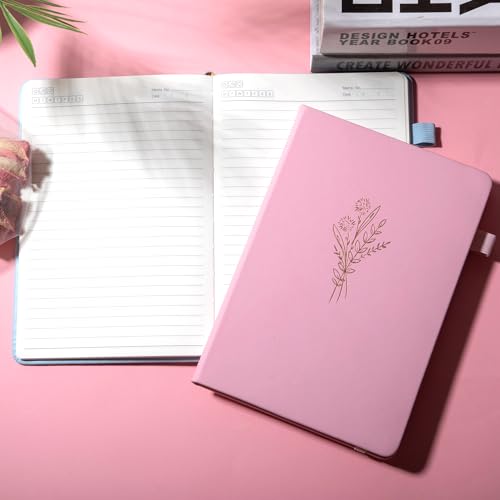 Lined Journal Notebook for Women Cute Leather Journals for Writing - color: Lihgt Pink
