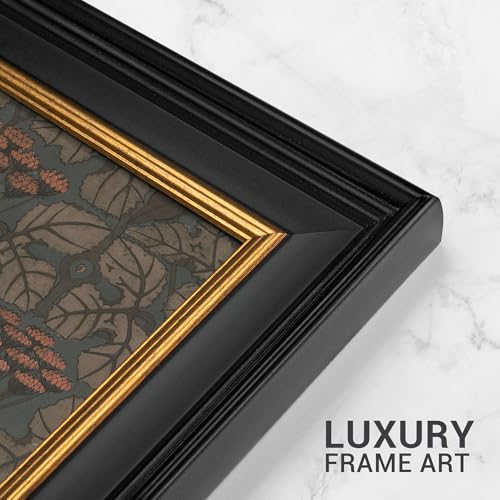 MUDECOR Premium Framed Wall Art Intricate Floral Pattern in Earthy Tones Illustrations Impressionism Colorful for Living Room, Bedroom, Office - 26"x36" Black - color: A07-2308-win25, size: 36"L x 26"W, style: Black Frame