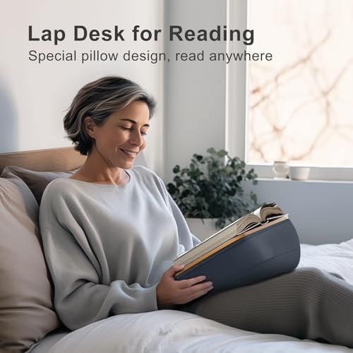 ERGONOV Lap Beanbag Book Stand for Hands Free Reading Comfortable Reading Pillow Stand Minimize Neck Strain Perfect Idea for Book Lovers in Dorm Room or Anywhere Else with Bookseat(Gray) - size: ‎16.9 x 10.8 inches