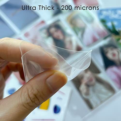 100 Packs Kpop Photocard Sleeves, 58 x 89 mm, 200 Microns Thick - size: Ultra Clear, Unsealable