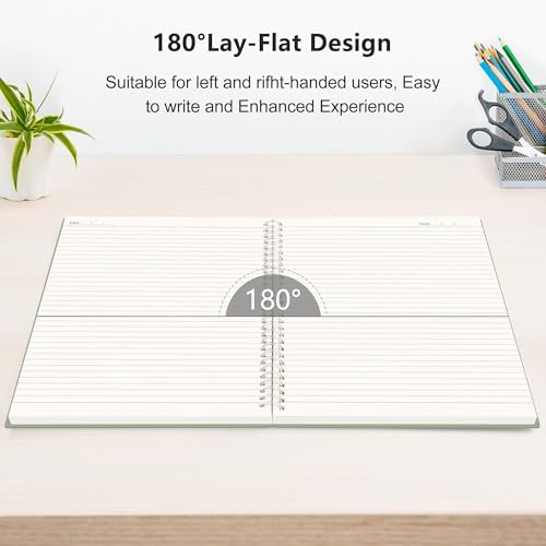 RETTACY Spiral College Ruled Notebook, 300 Pages, A4 Size (8.2" x 11.2") - color: Black, size: 8.2" x 11.2"