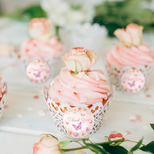 Heyfibro 500 PCS 1.5 Inch Thank You Stickers for Small Business, Baking, Gifts, Envelopes, Weddings (Butterfly) - style: Butterfly