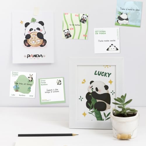 16 Pcs Cute Panda Sticky Note,320 Sheets Kawaii Cartoon Panda Bear Self-Stick Note Pads Writing Memo Pads Message Note Stationery Gift for Kid Plan Index Student School Office Supplies
