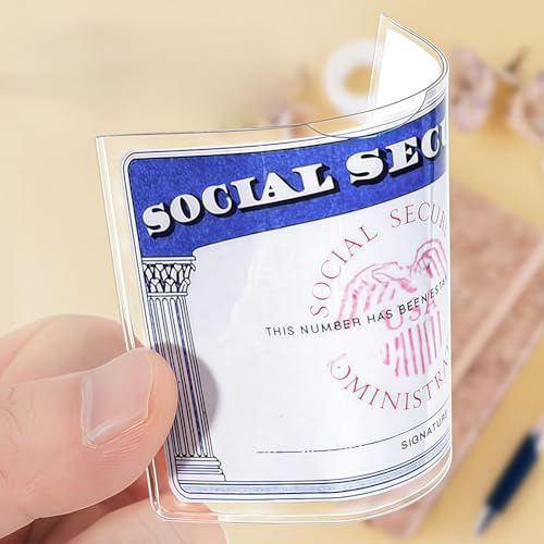 10 Pcs Social Security Card Protector Sleeves, Ultra Clear & Durable Waterproof SSN/New Medicare/Credit Card Holder, Soft ID/Debit/Credit/Index Card Storage Sleeves