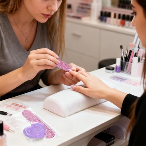 Manicure Kit Disposable Press On Nail Tool Packaging Kit (Purple, 16PCS) - color: Purple, 16PCS