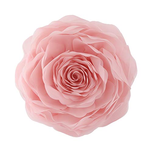 JWH Decorative Flower Throw Pillow Covers Round Cushion, 14 Inch, Pink - color: Pink, size: 14" x 14" (Pack of 1)